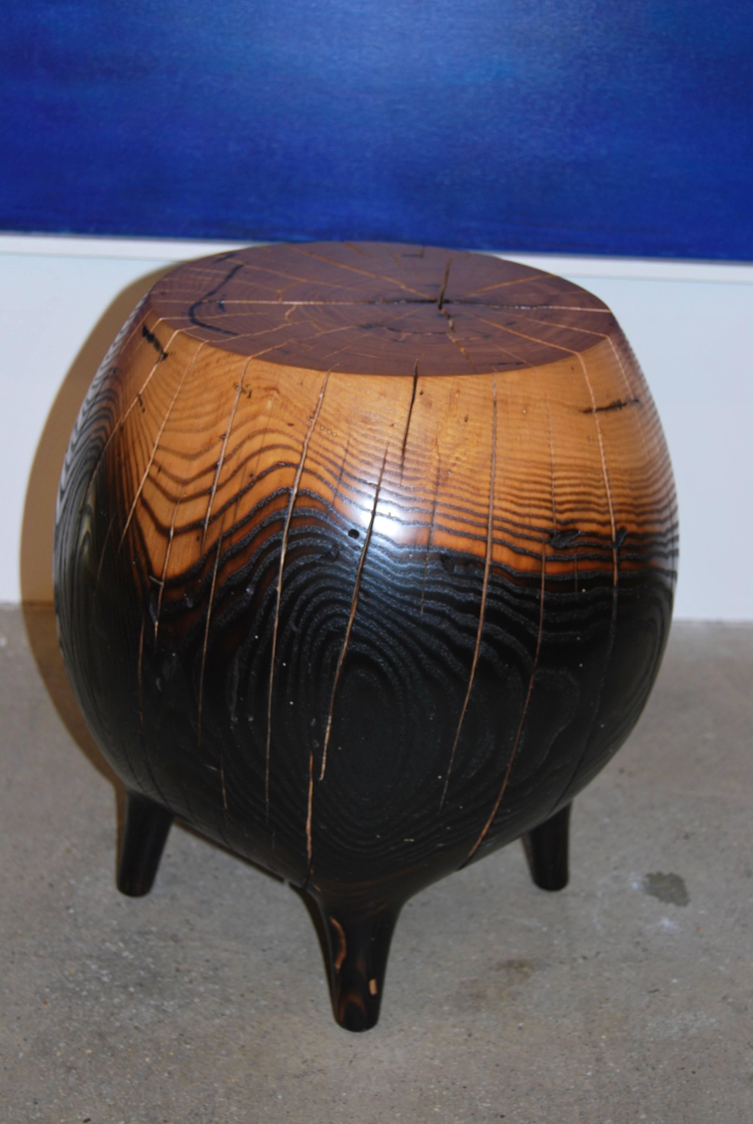 American Hand Sculpted Mercury Side Table in 