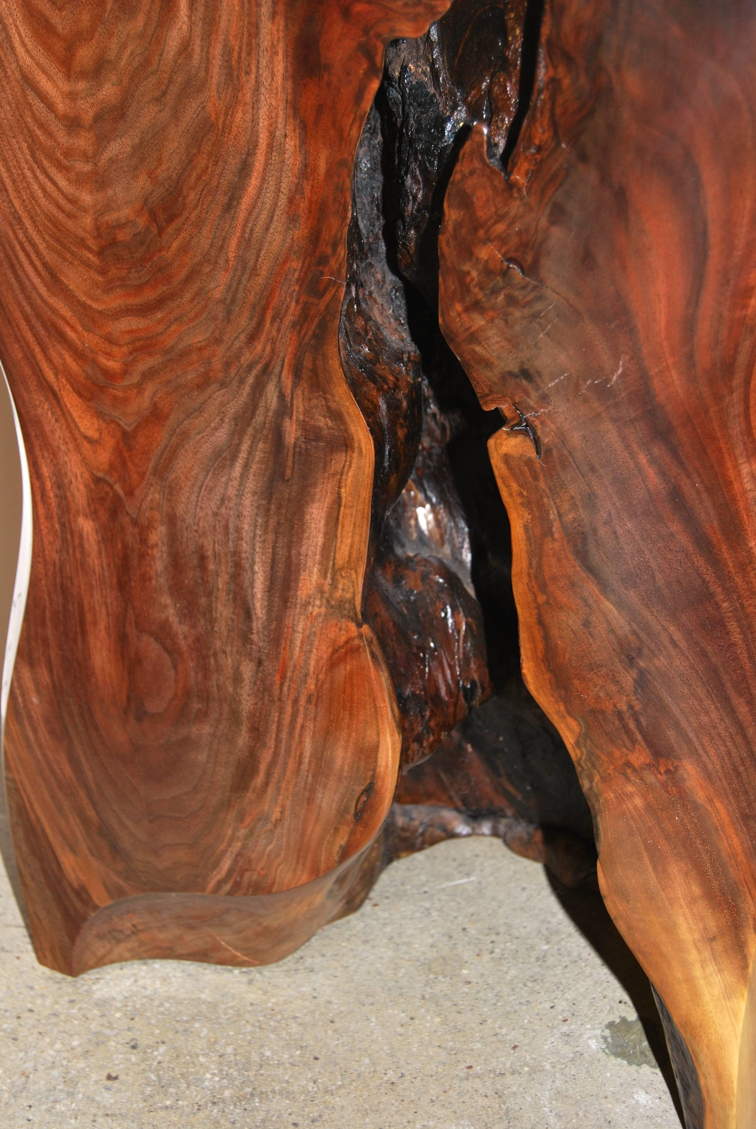 American Walnut Hand-Carved Side Table by Caleb Woodard