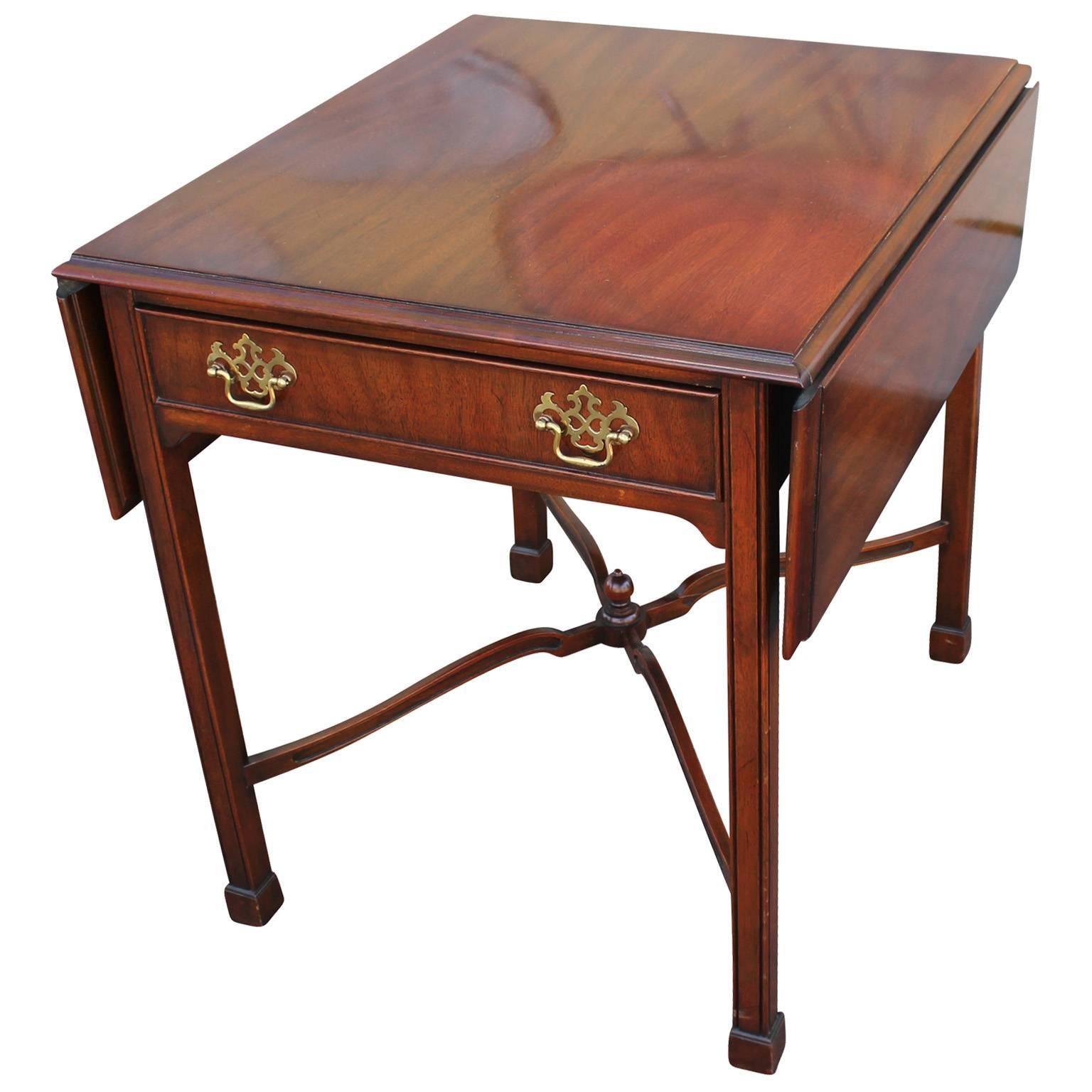 American Pair of Kindel Pembroke Mahogany Side Tables