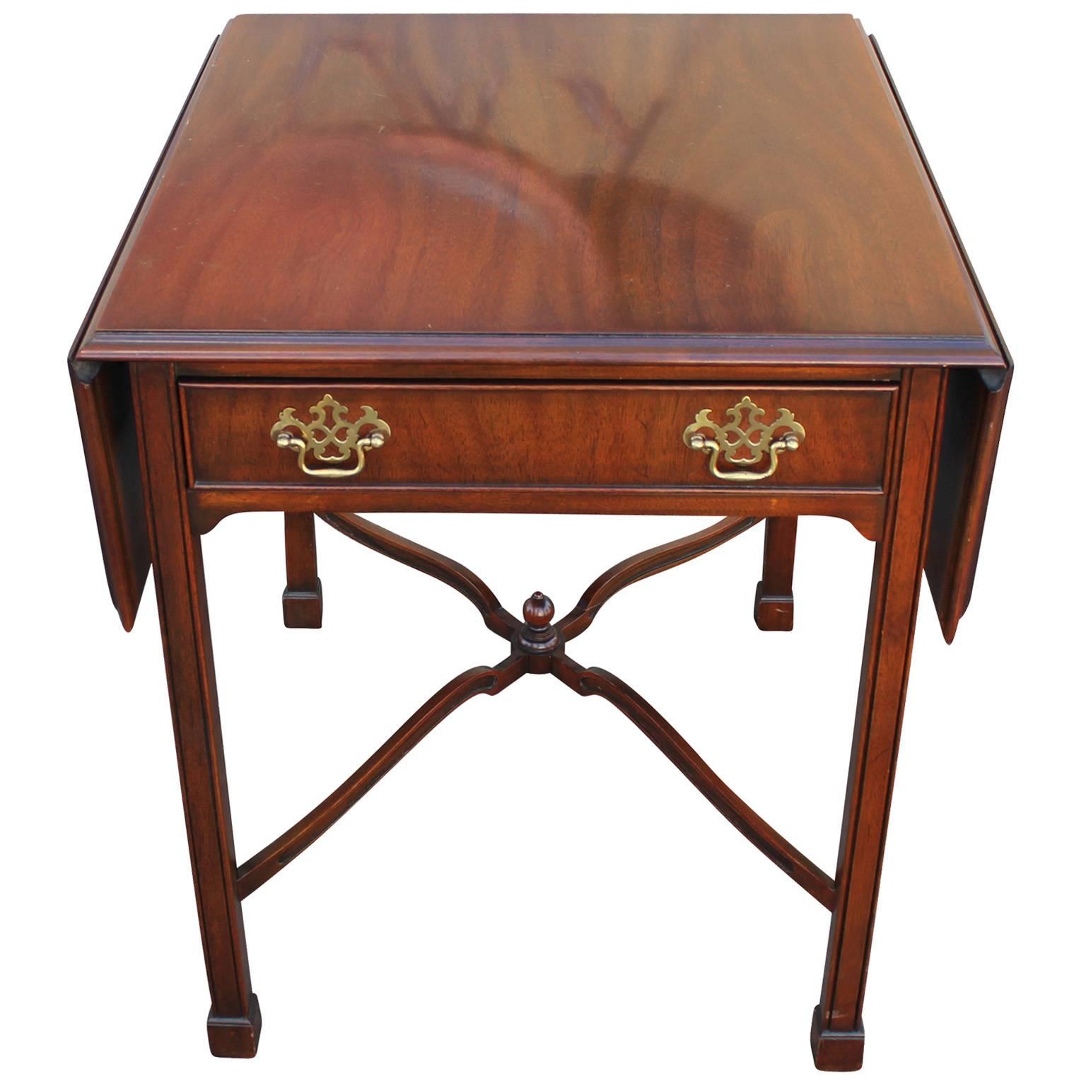 Chippendale Pair of Kindel Pembroke Mahogany Side Tables