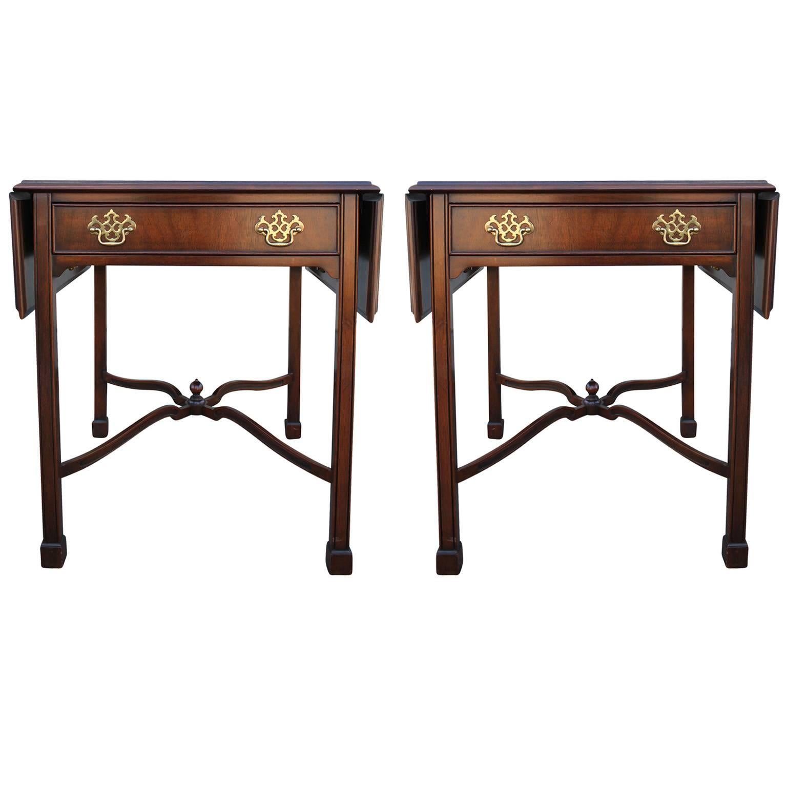 Pair of Kindel Pembroke Mahogany Side Tables