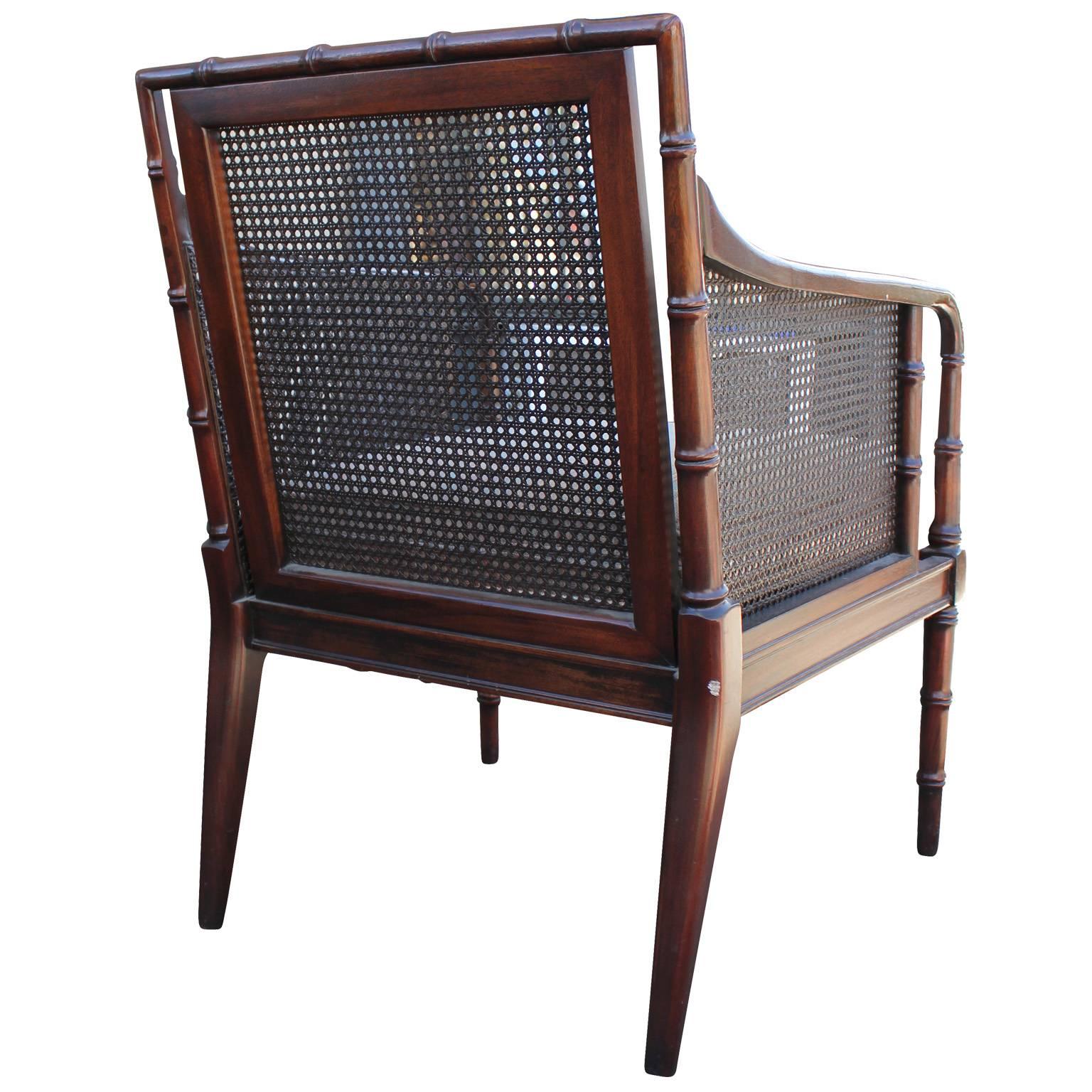 American Bamboo and Cane Regency Style Lounge Chairs