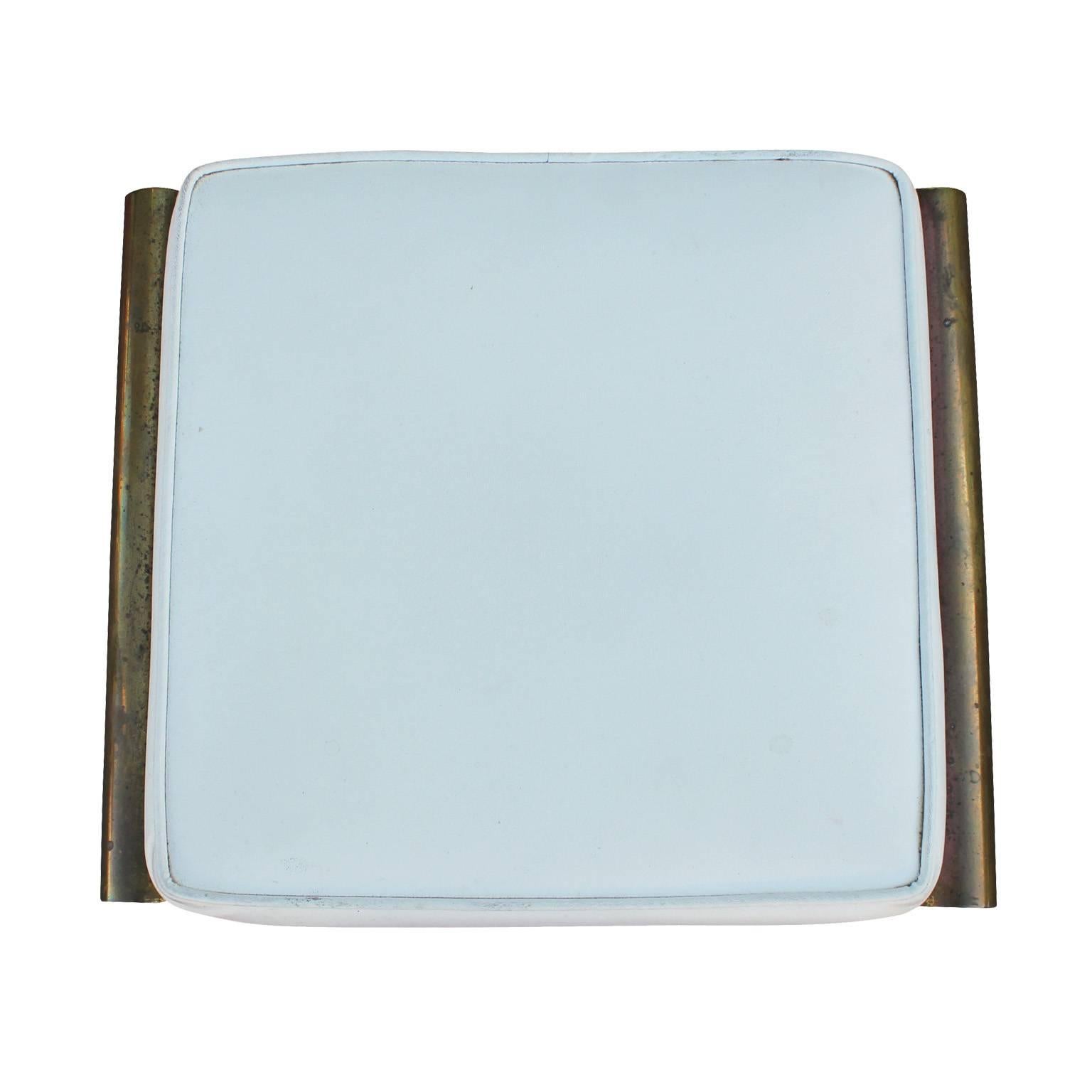 Fabulous Brass X-Base Stool In Good Condition In Houston, TX