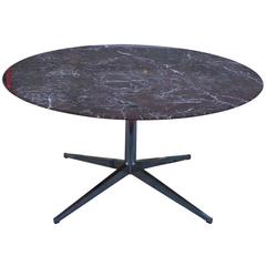 Florence Knoll Marble Topped Round Dining Table