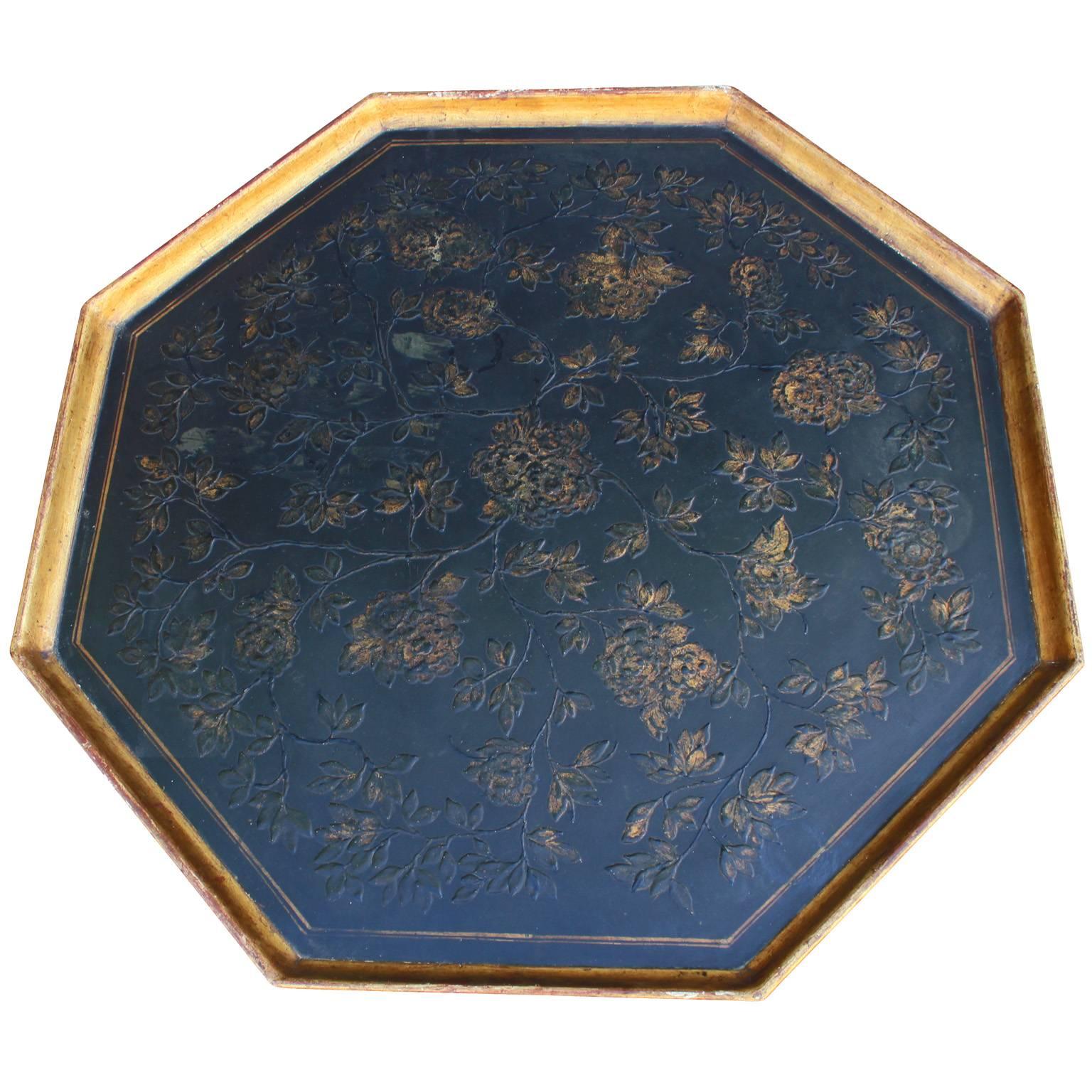 Elegant Italian Faux Bamboo Gold Leafed Tray Coffee Table In Good Condition In Houston, TX