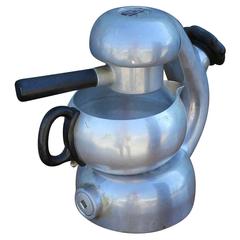 Modern British Atomic Stovetop Espresso Machine with a Buffed Patina