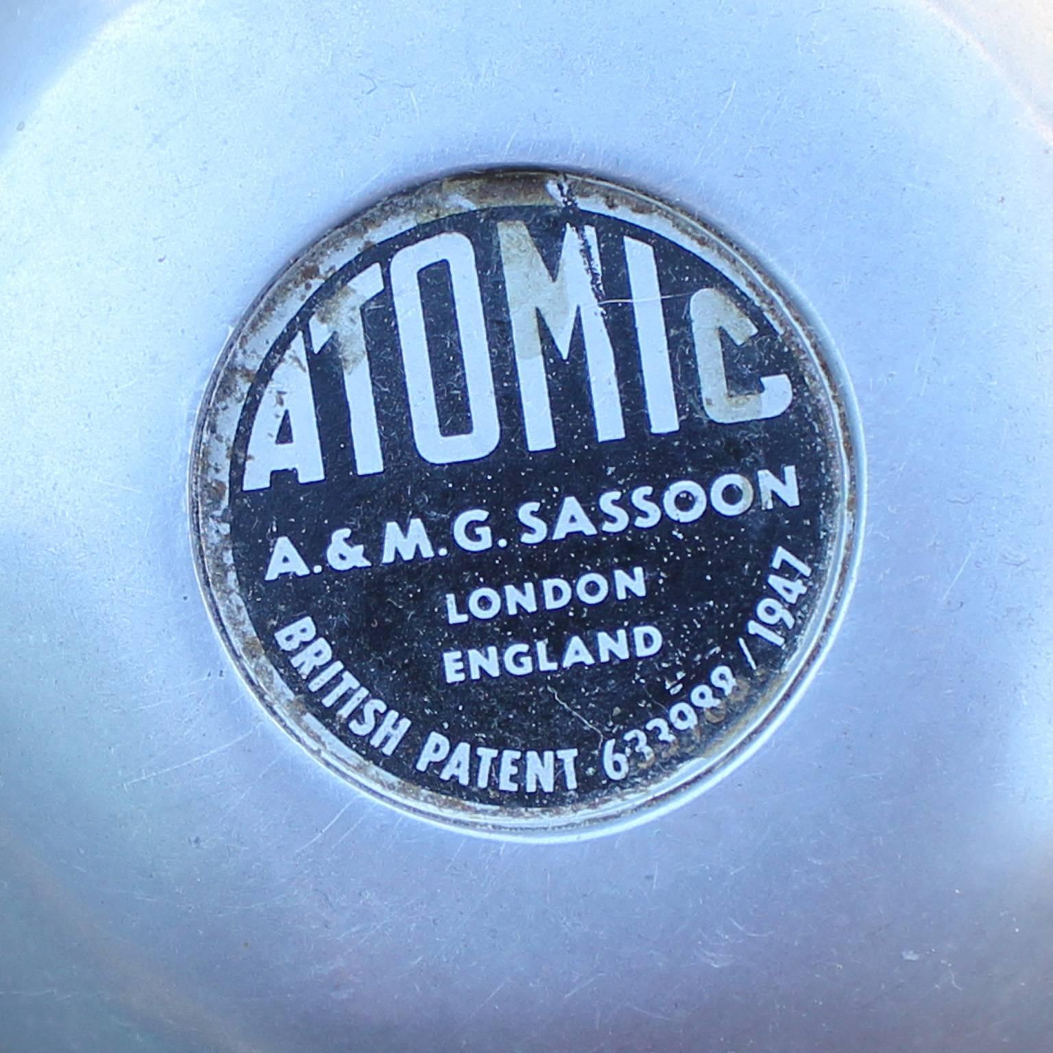 Mid-Century Modern Modern British Atomic Stovetop Espresso Machine with a Buffed Patina