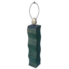Postmodern Memphis Style Forest Green Cerused Wiggle Lamp with Matching Shade