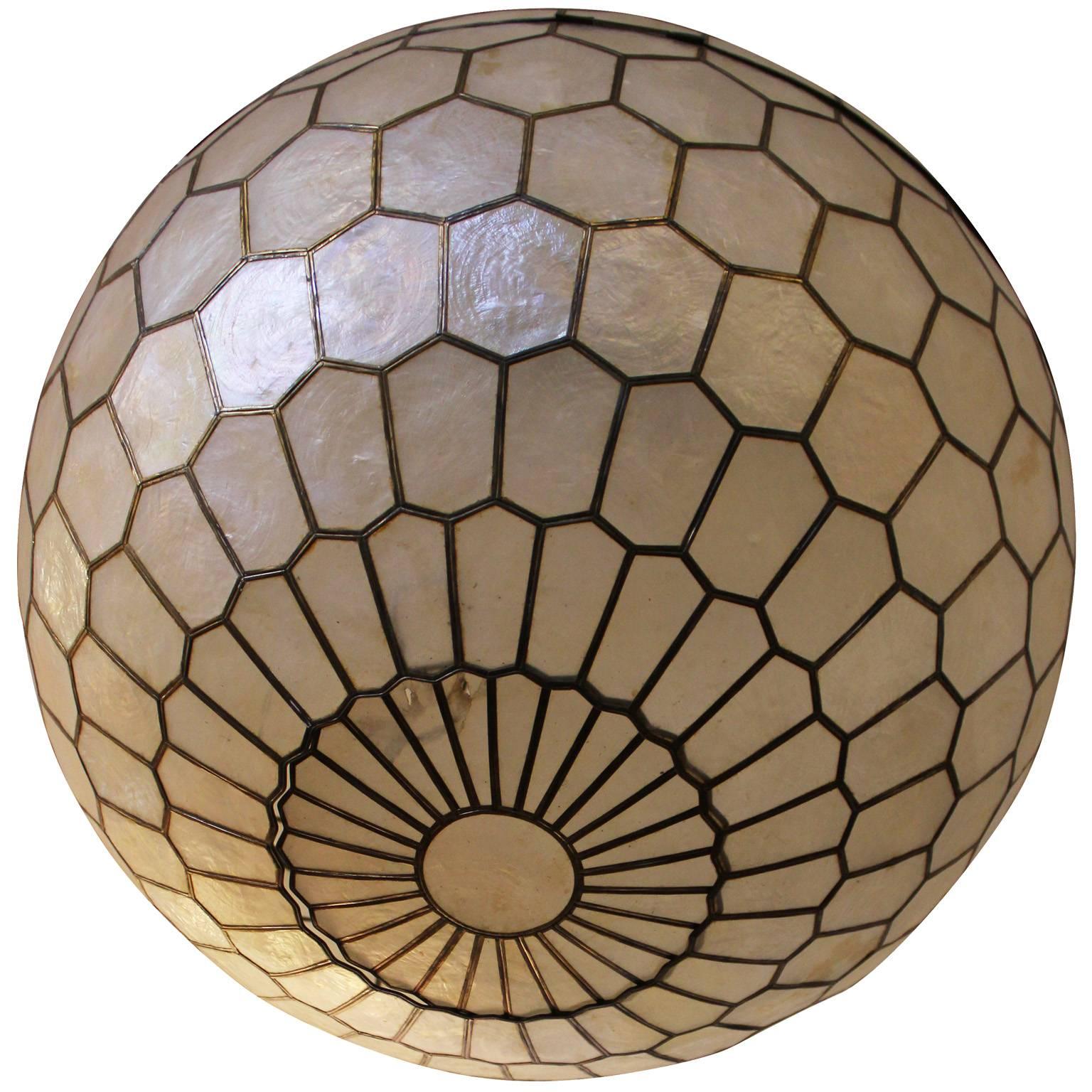 capiz shell globe chandelier