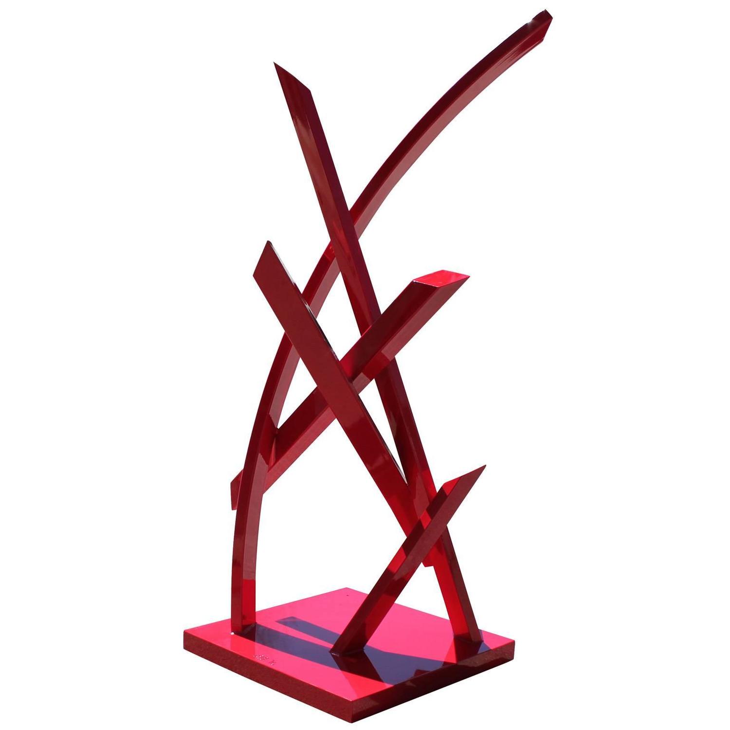 Monumental Large Red Abstract Outdoor Sculpture at 1stdibs