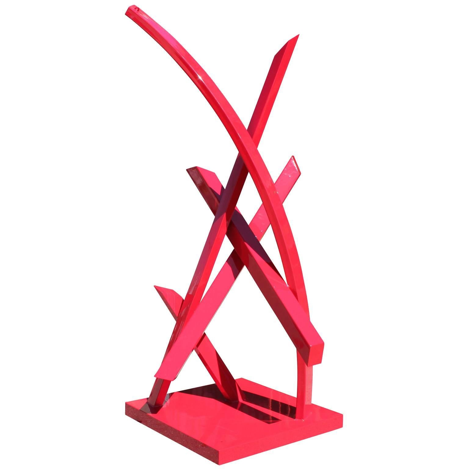 Monumental Large Red Abstract Outdoor Sculpture