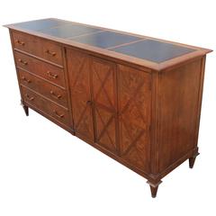 Modern Mastercraft Inlaid Sideboard with Copper Accents and Black Ebony Squares