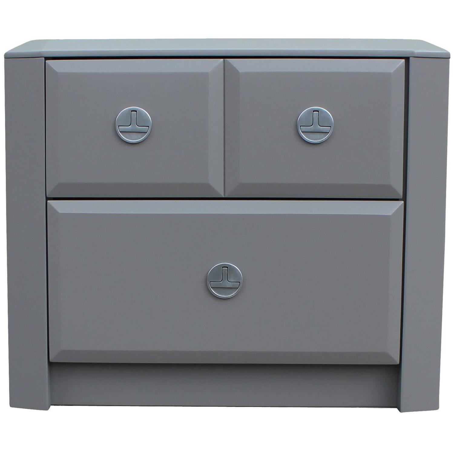 Striking Pair of Grey Lacquered Nightstands For Sale at 1stdibs