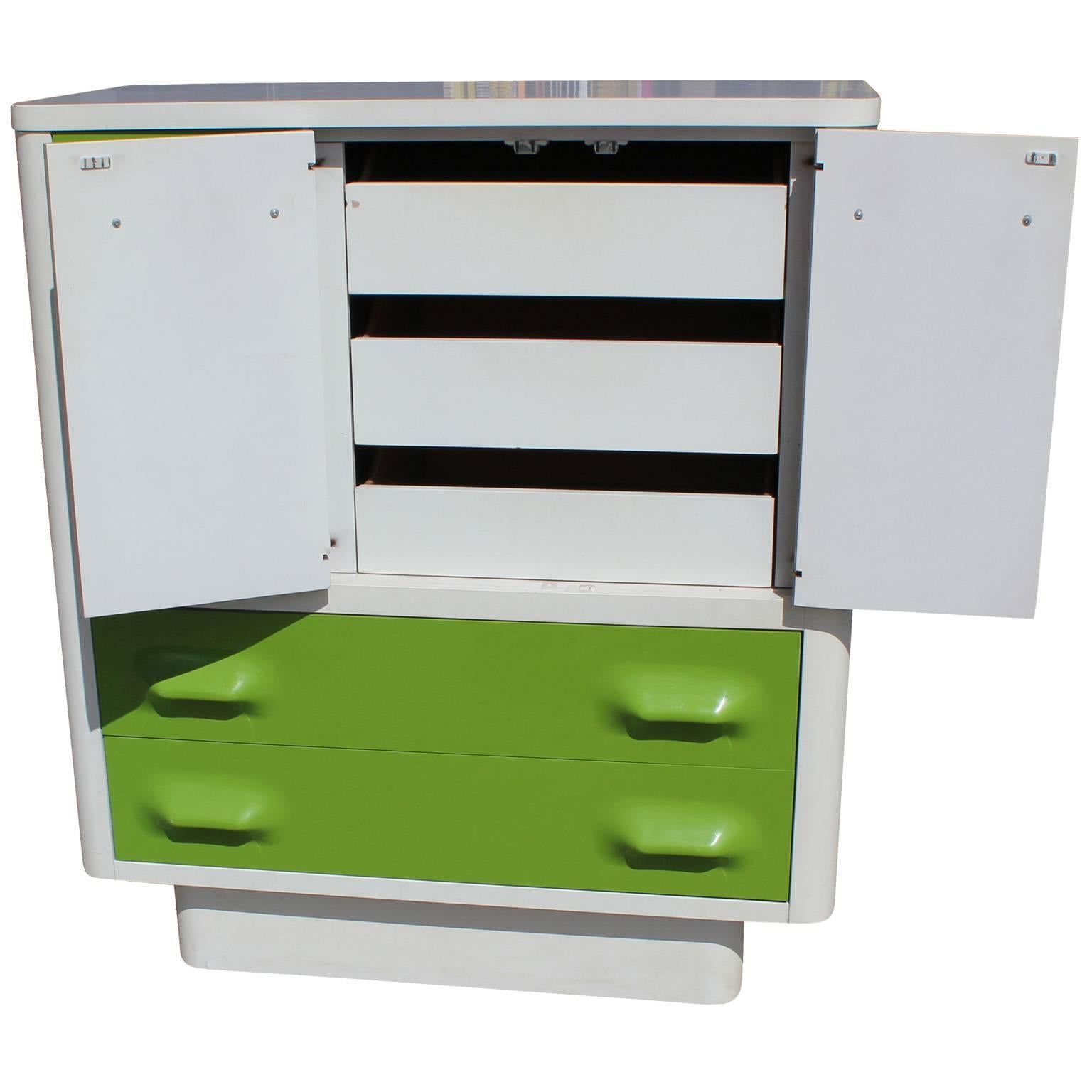 American Raymond Loewy Style Green Chest by Broyhill