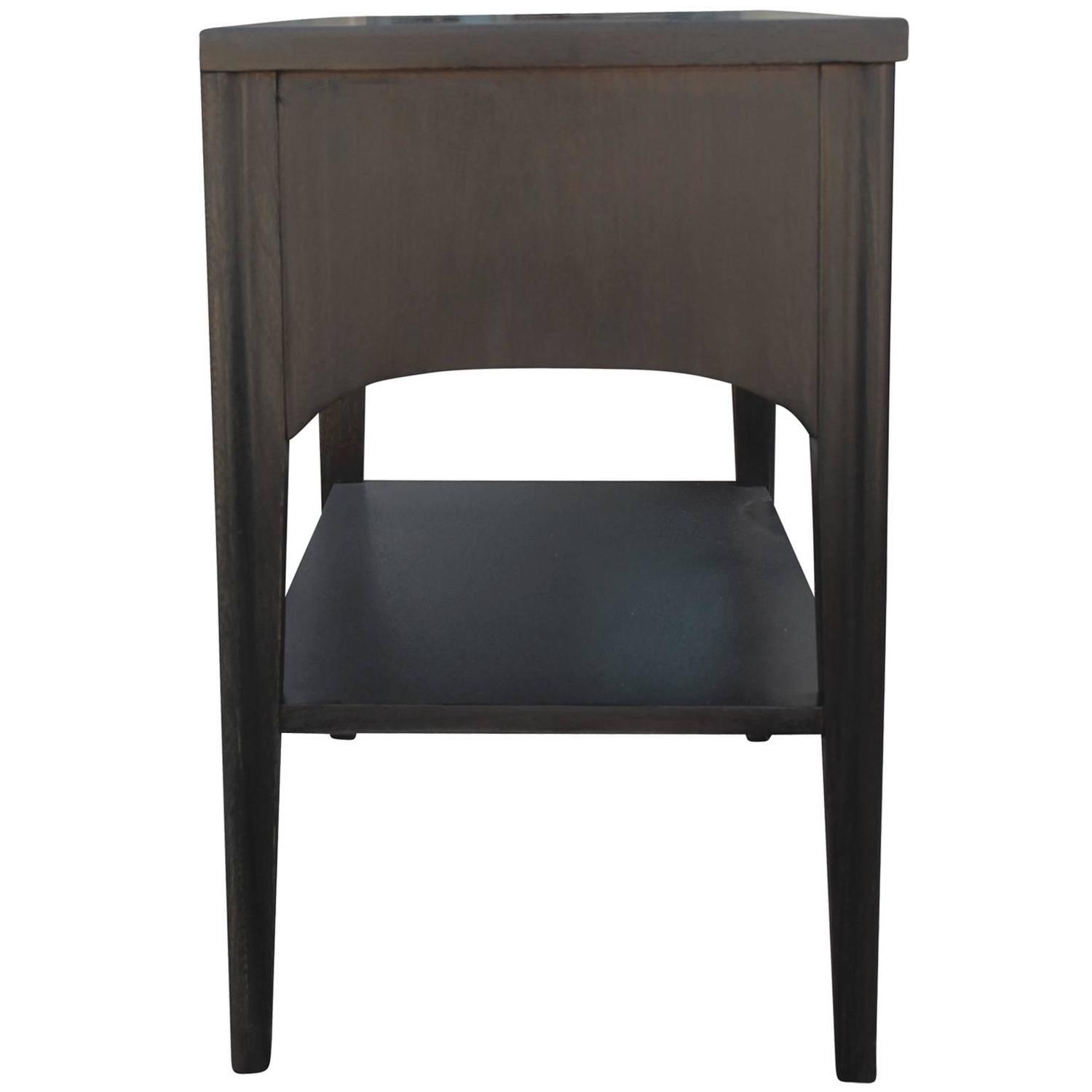 Fabulous Pair of Black and Gold Leafed Nightstands at 1stdibs