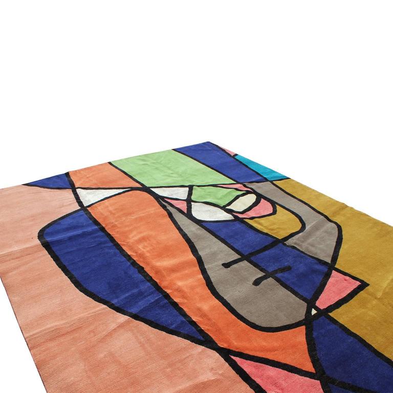 Large Contemporary Abstract Wool Rug at 1stDibs