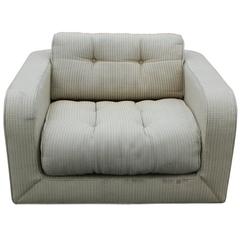 Pair of Modern Clean Lined Oversized Lounge Chairs