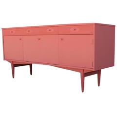 Stunning Glossy Coral Lacquered Sideboard