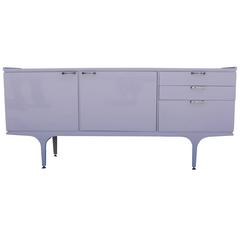 Luxe Pale Lavender Lacquered Sideboard with Chrome Hardware