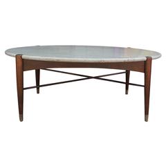 DUX Round Travertine Coffee Table
