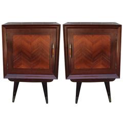 Lovely Pair of Parquetry Nightstands