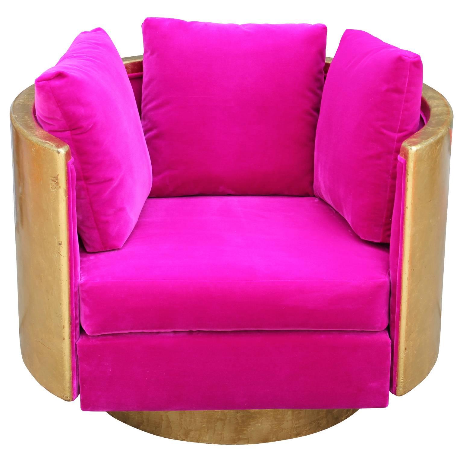 hot pink velvet chair