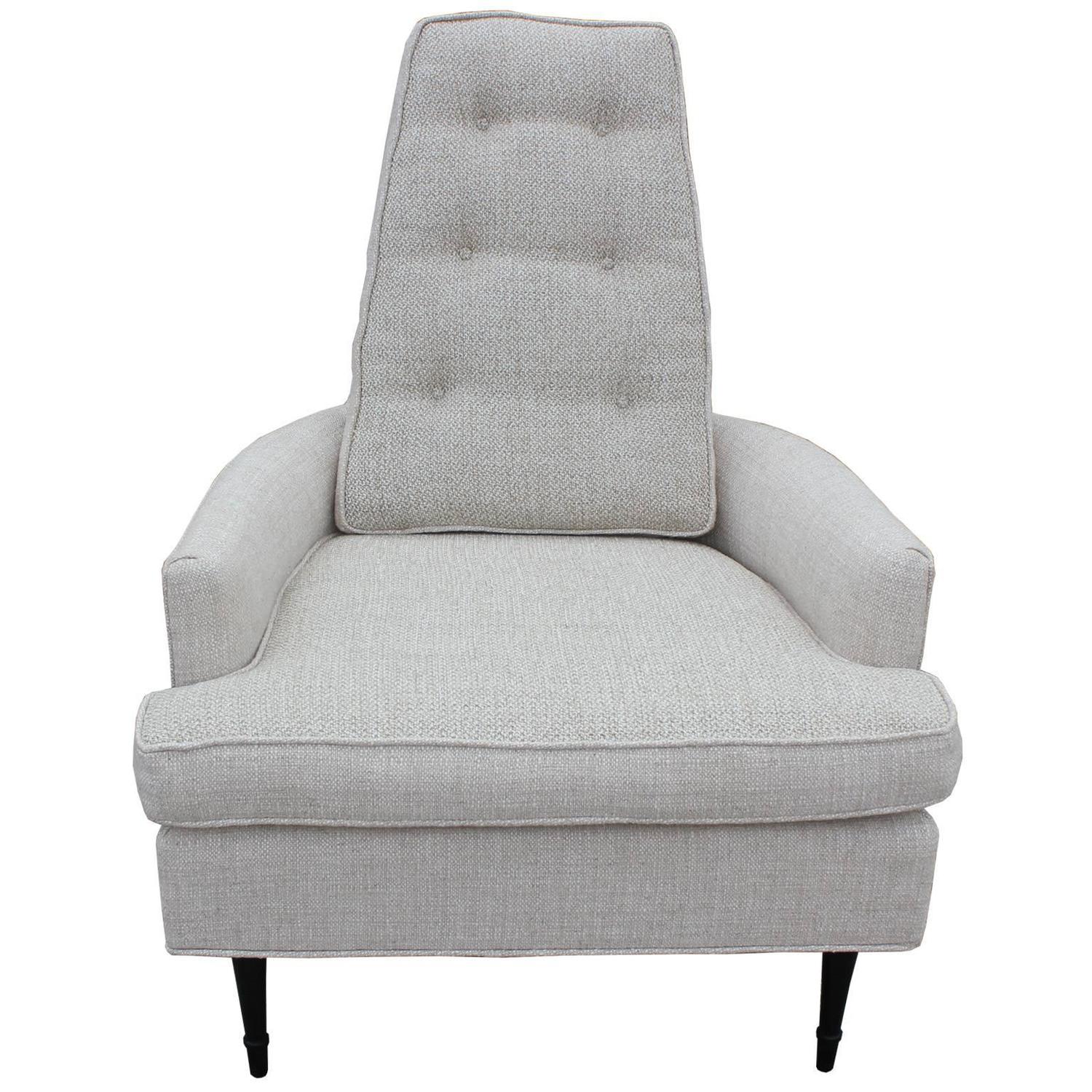 Wonderful Pair of High Back Modern Lounge Chairs For Sale at 1stdibs