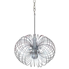 Modern Sciolari Chrome Chandelier or Pendant with Six Lights