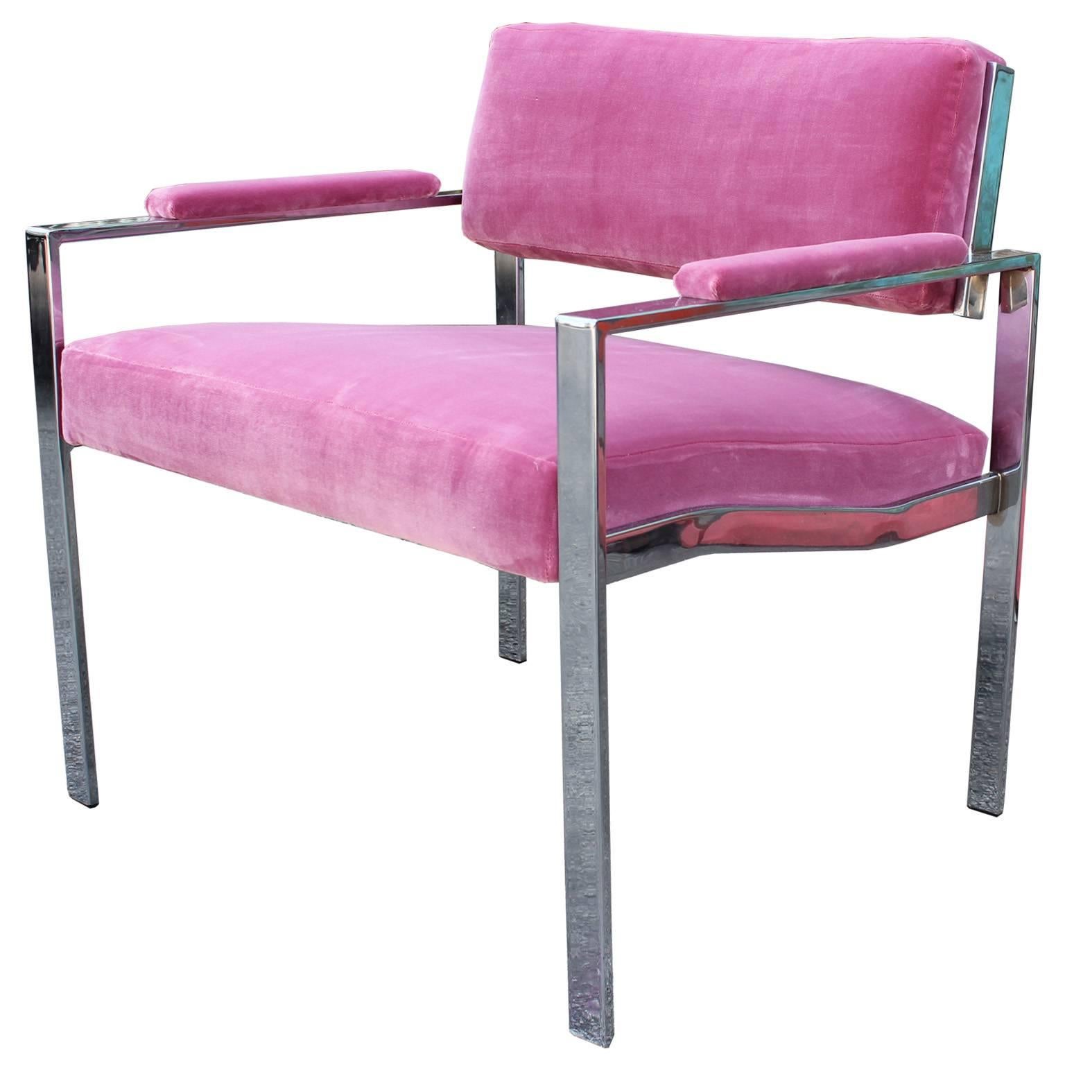 milo baughman chrome lounge chair