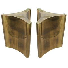 Luxe Pair of Brass Mastercraft Sockel Tabelle Basen