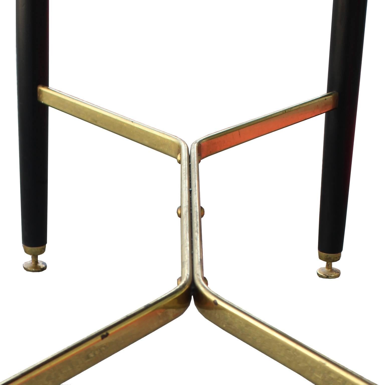 English Luxe Two-Tone Console Modern Table or Desk with Brass Accents