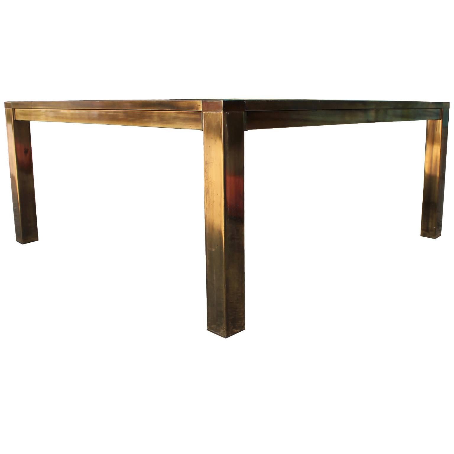 square brass coffee table