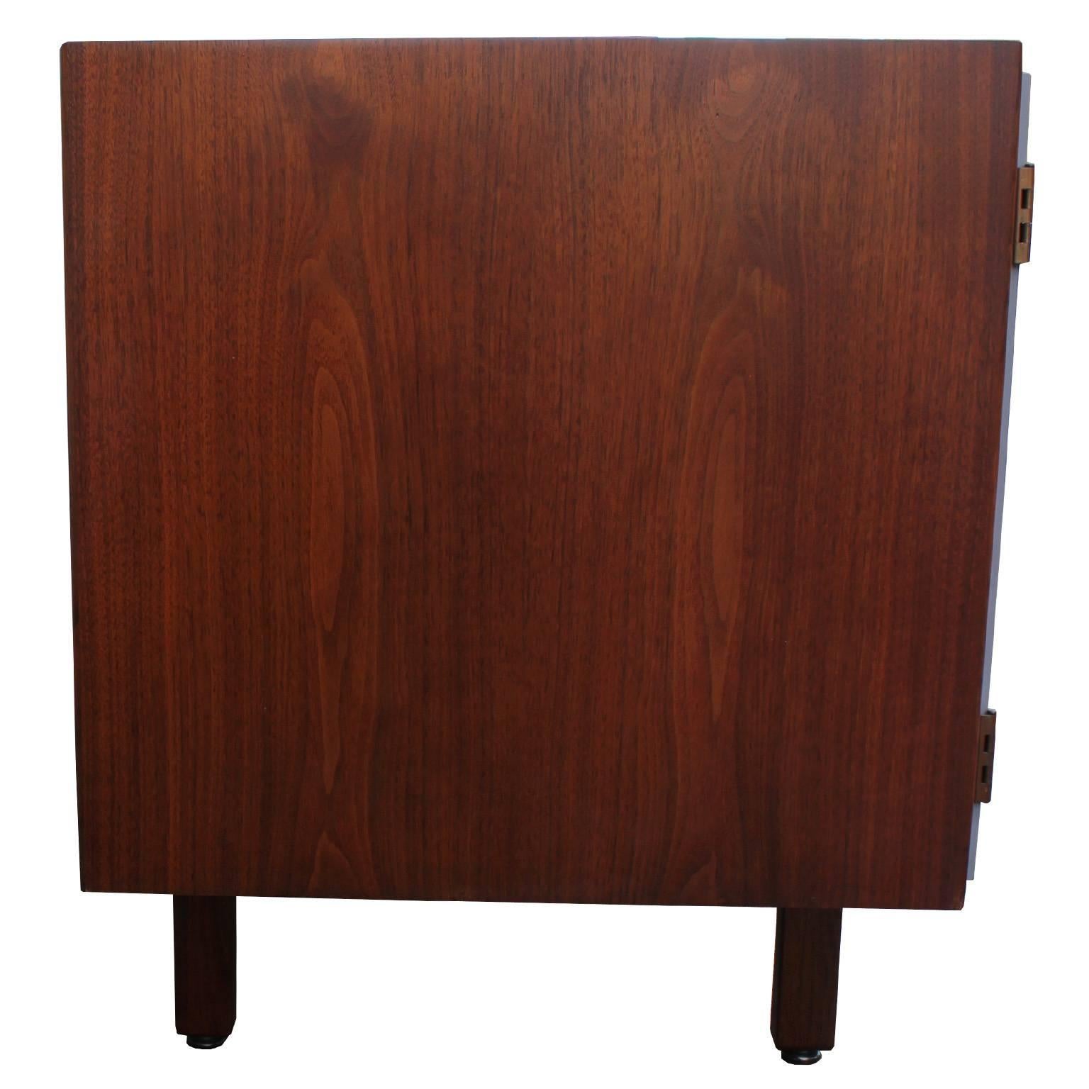 Mid-20th Century Wonderful Jens Risom Walnut and Grey Lacquer Modern Sideboard or Credenza