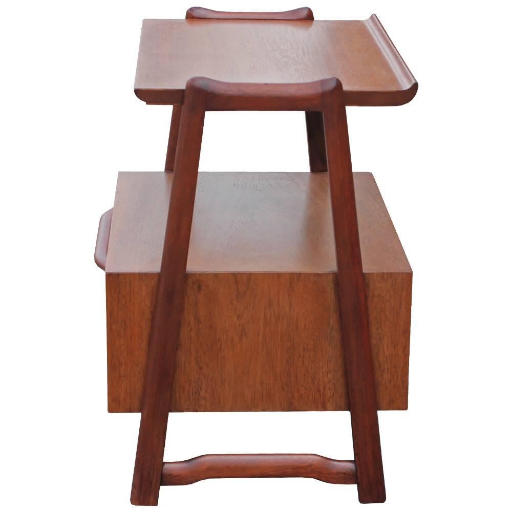 Mid-Century Modern Sculptural Side Table or Nightstand