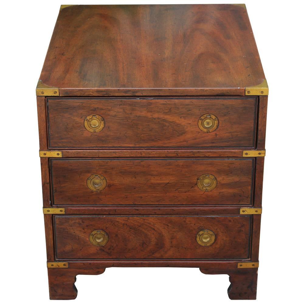 American Fabulous Pair of Campaign Style Nightstands or End Tables