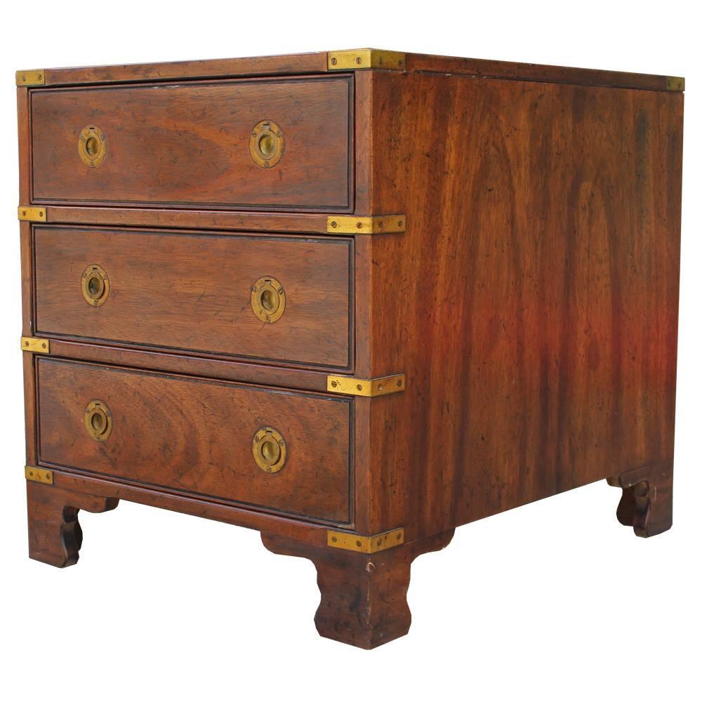 Fabulous Pair of Campaign Style Nightstands or End Tables at 1stdibs