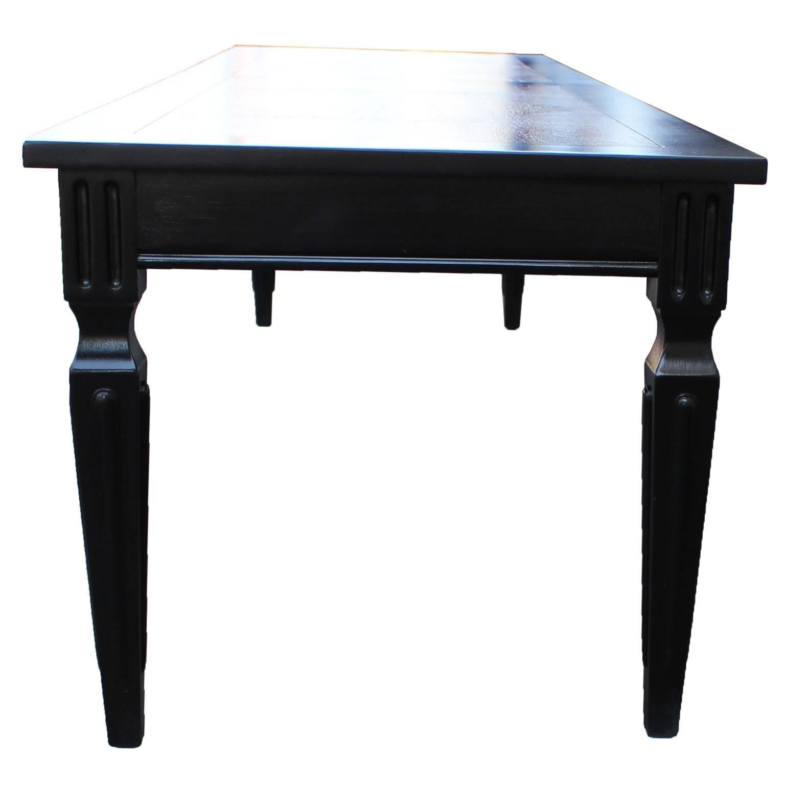 American Luxe Parquet and Ebonized Modern Two Tone Coffee Table by Baker