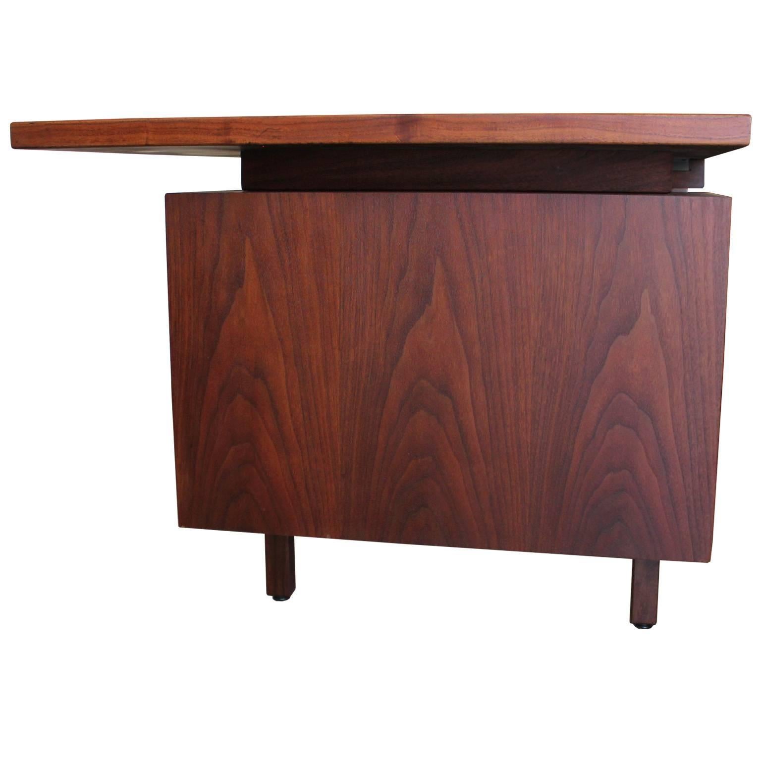 Mid-Century Modern Jens Risom Two-Tone Walnut Executive Desk