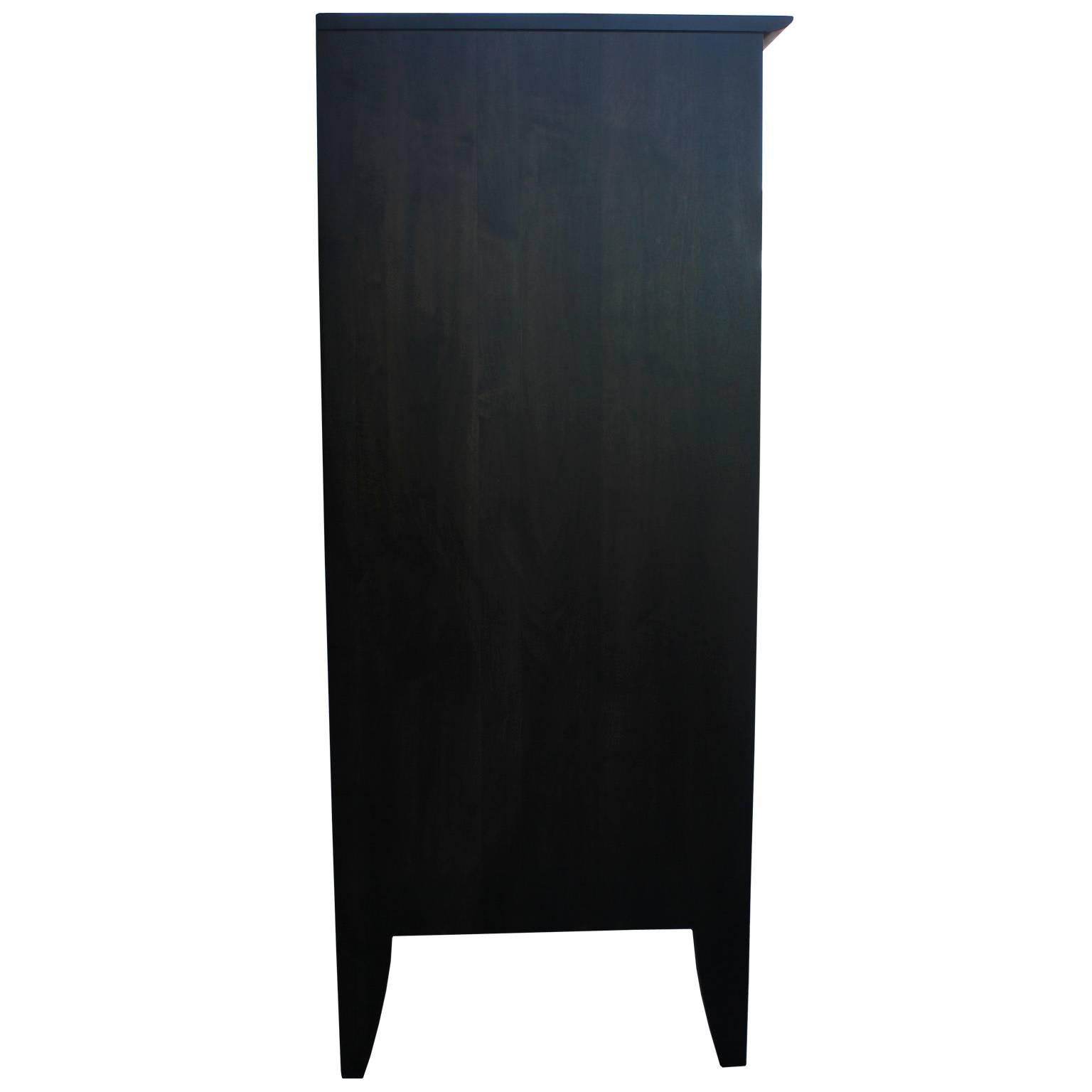Mid-Century Modern Sleek Two-Tone Clean Lined Ebony Dresser or Chest