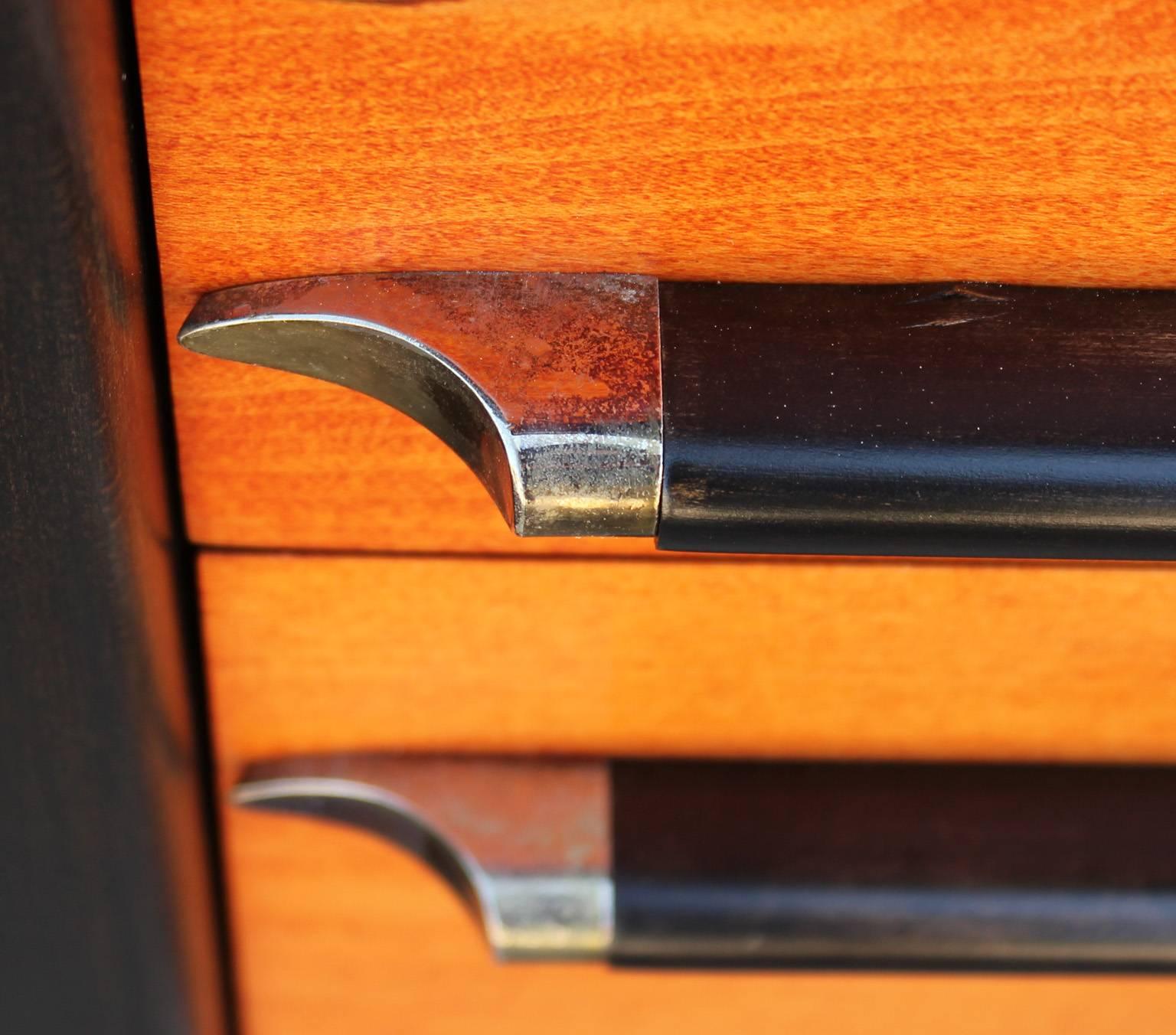 North American Sleek Two-Tone Clean Lined Ebony Dresser or Chest