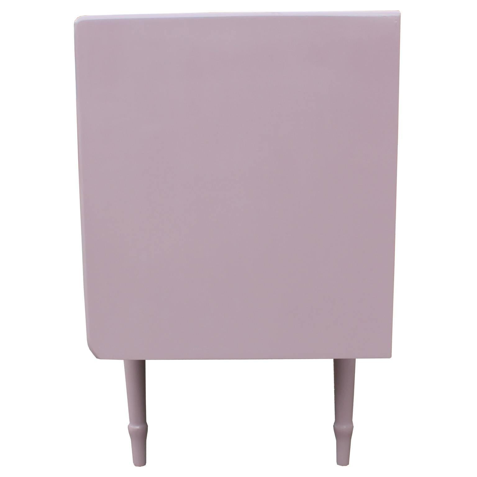 Mid-Century Modern Luxe Pale Pink or Lavender Lacquered Modern McIntosh Sideboard
