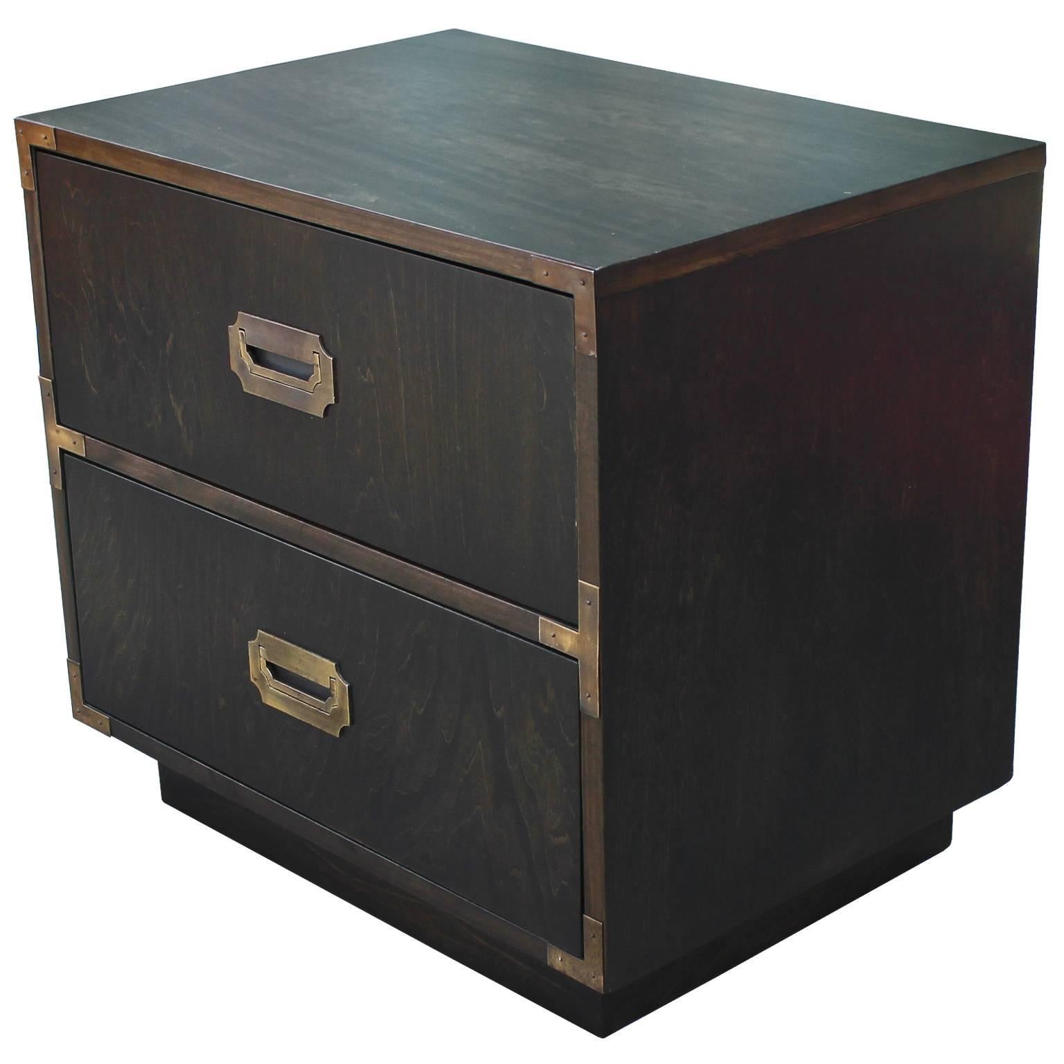 Late 20th Century Fabulous Pair of Campaign Style Night Stands or Chests