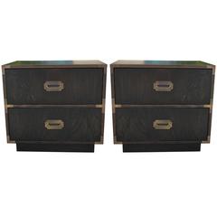 Fabulous Pair of Campaign Style Night Stands or Chests