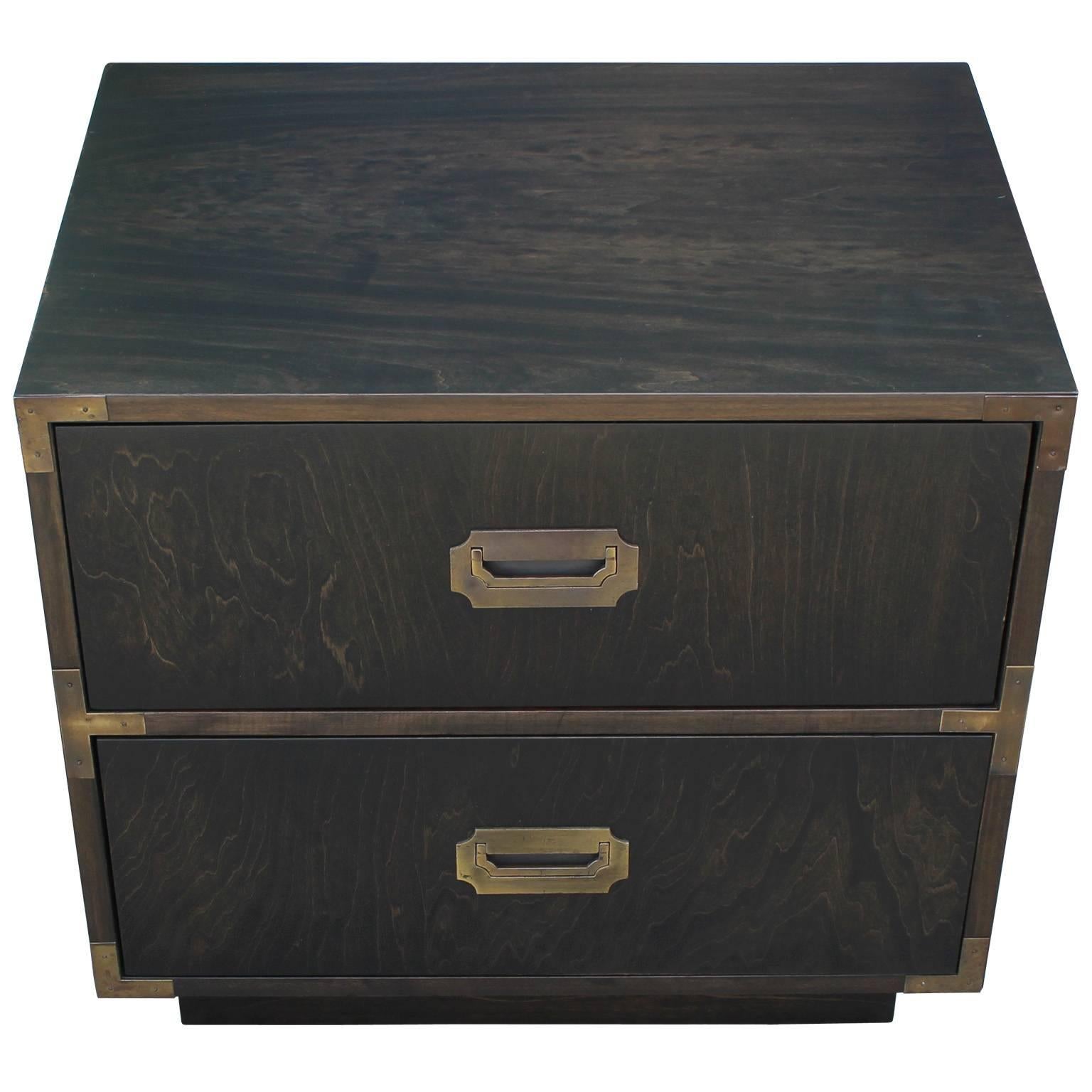 Fabulous Pair of Campaign Style Night Stands or Chests In Excellent Condition In Houston, TX