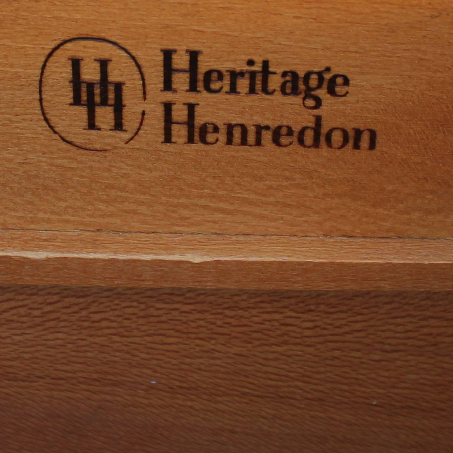 American Modern Clean Lined Dark Walnut Dresser by Henredon with Nickel Hardeware