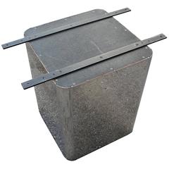 Sleek Pair of Chrome Pedestal Modern Minimalist Dining Table Bases