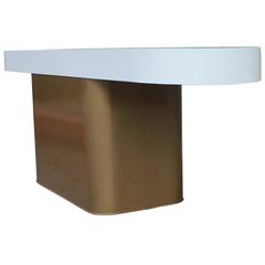 Ultra Glam Gold and White Lacquer Console Table