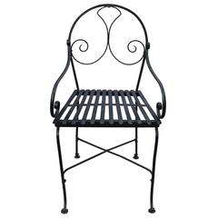 Charming Set of Six French Handmade Patio Chairs