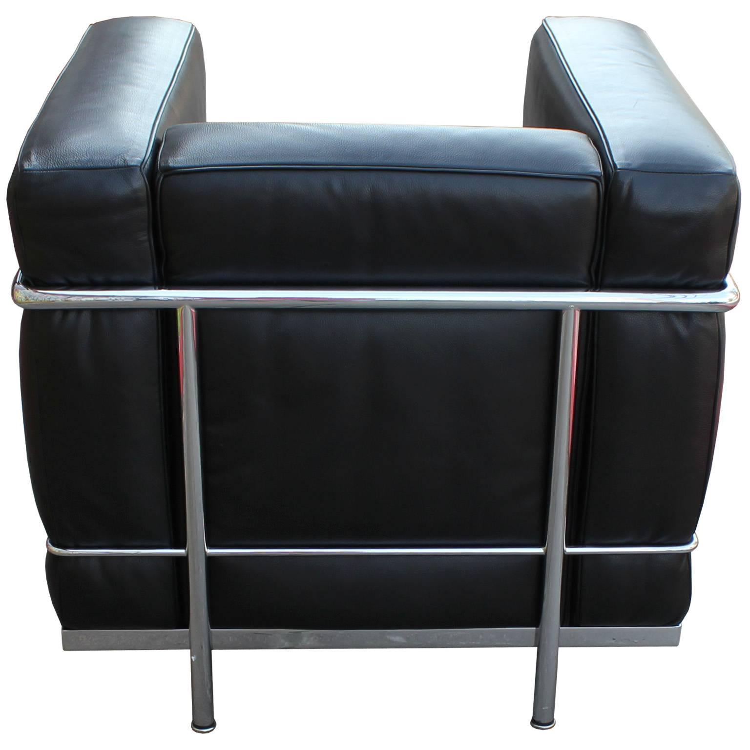 Italian Pair of Le Corbusier for Cassina LC2 Club Chairs