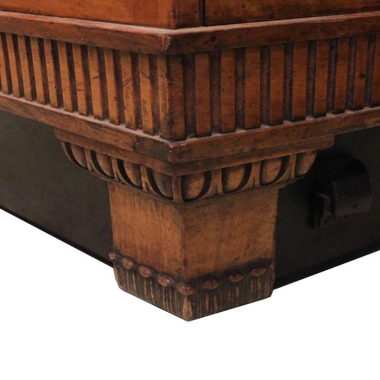 Modern French Regency Vitrine or Display Case with Curved Glass and Walnut For Sale at 1stdibs